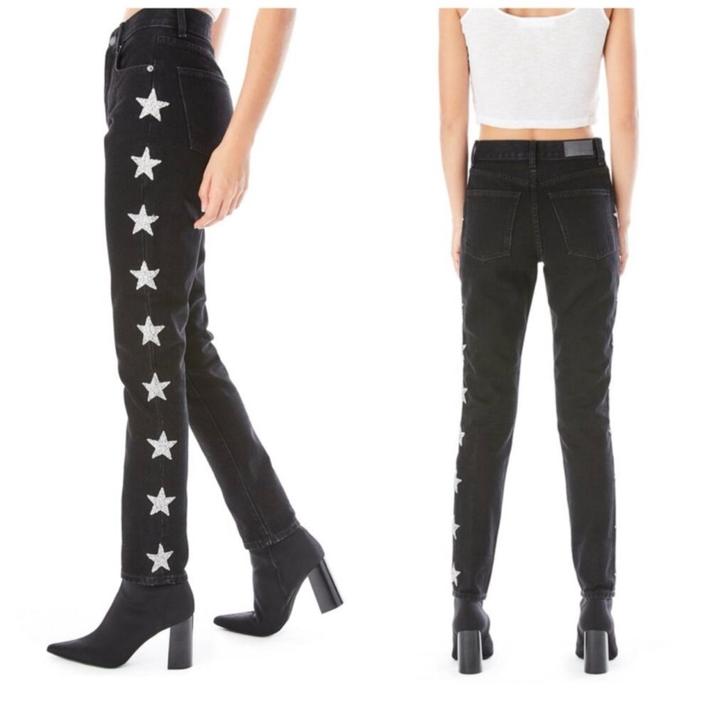 Carmar Denim Alexander Rhinestone Star Black Jean